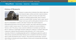 Desktop Screenshot of historyofmuseums.com