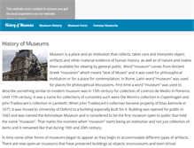 Tablet Screenshot of historyofmuseums.com